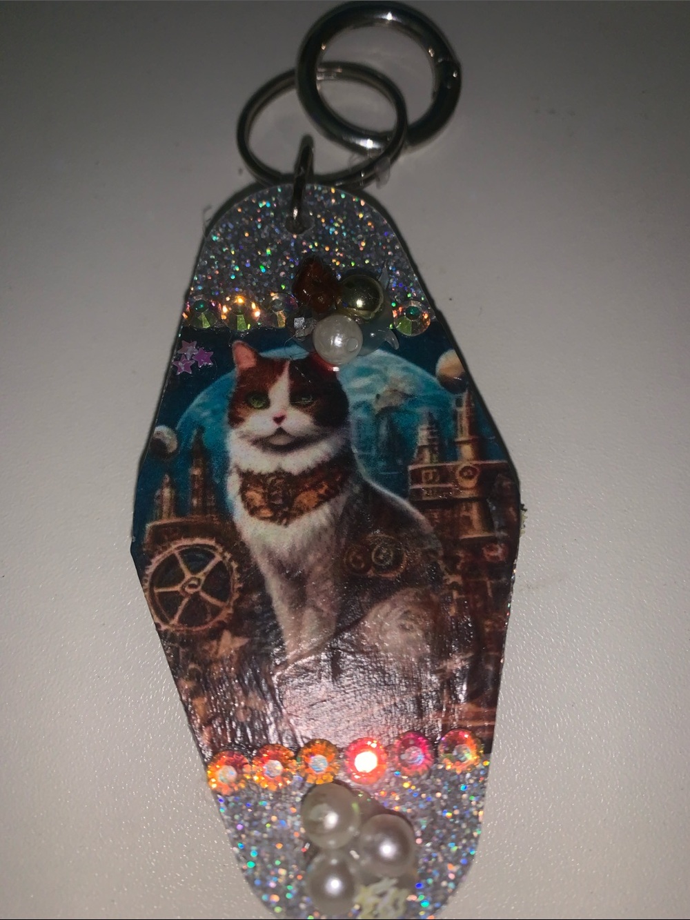Handmade double sided purse/bag charm keychain